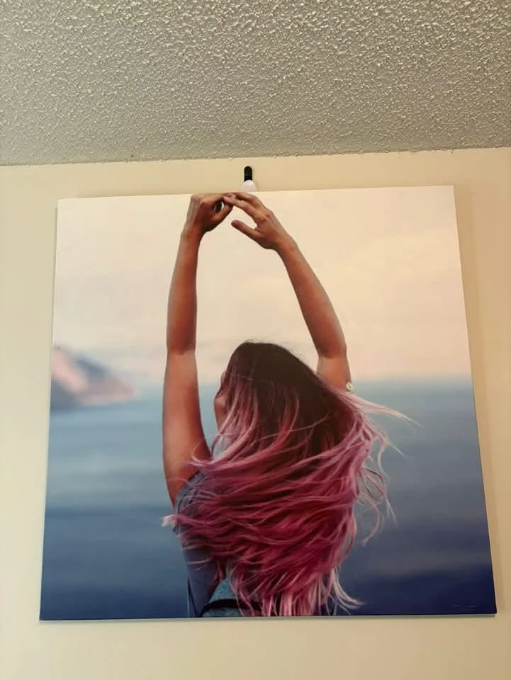 Canvas Wall Art Print - Woman with Pink Hair