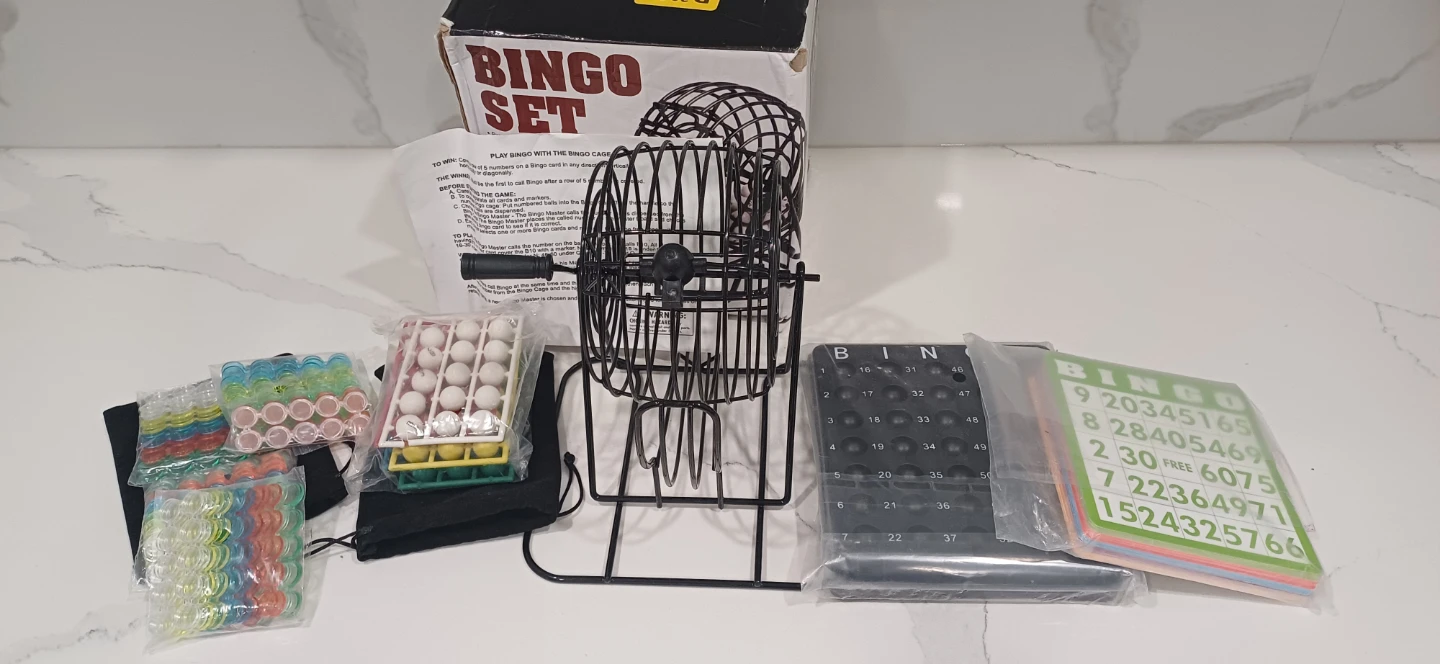 Bingo Set with Cage, Cards, and Chips - photo 2
