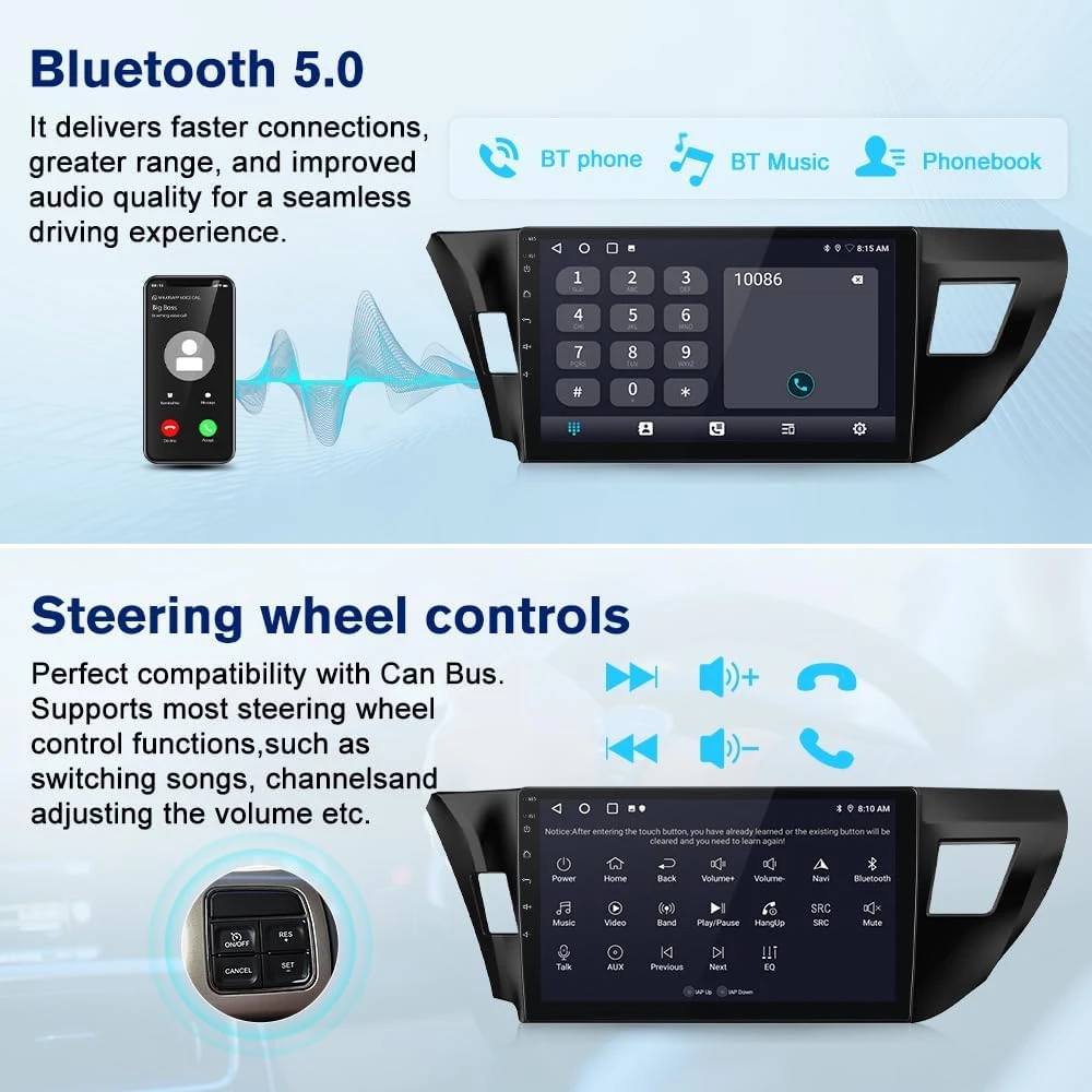 Single Din Car Radio with Wireless CarPlay & Android Auto - photo 4