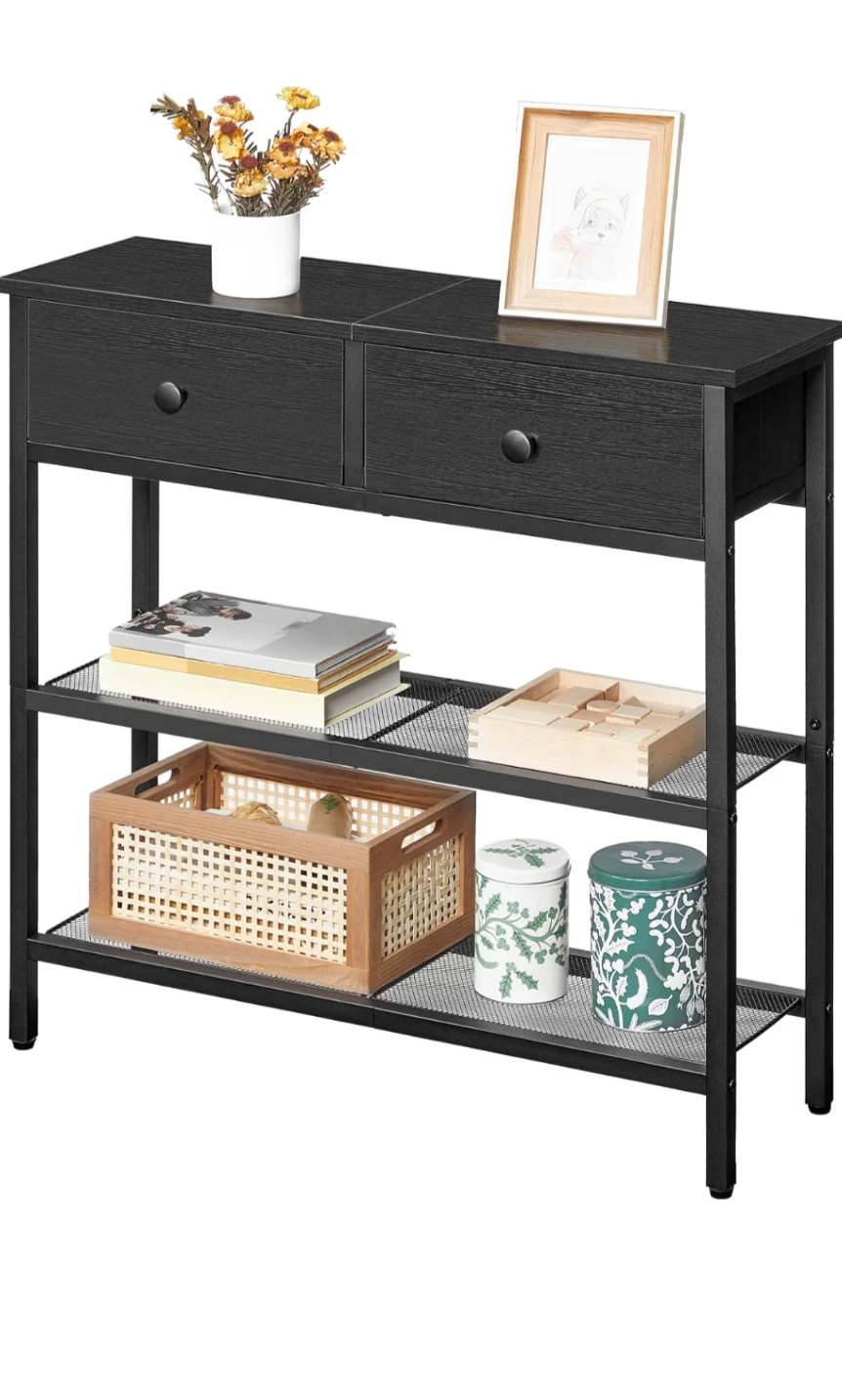 HOOBRO Narrow Console Entry Table Shoerack with 2 Fabric Drawers - photo 2