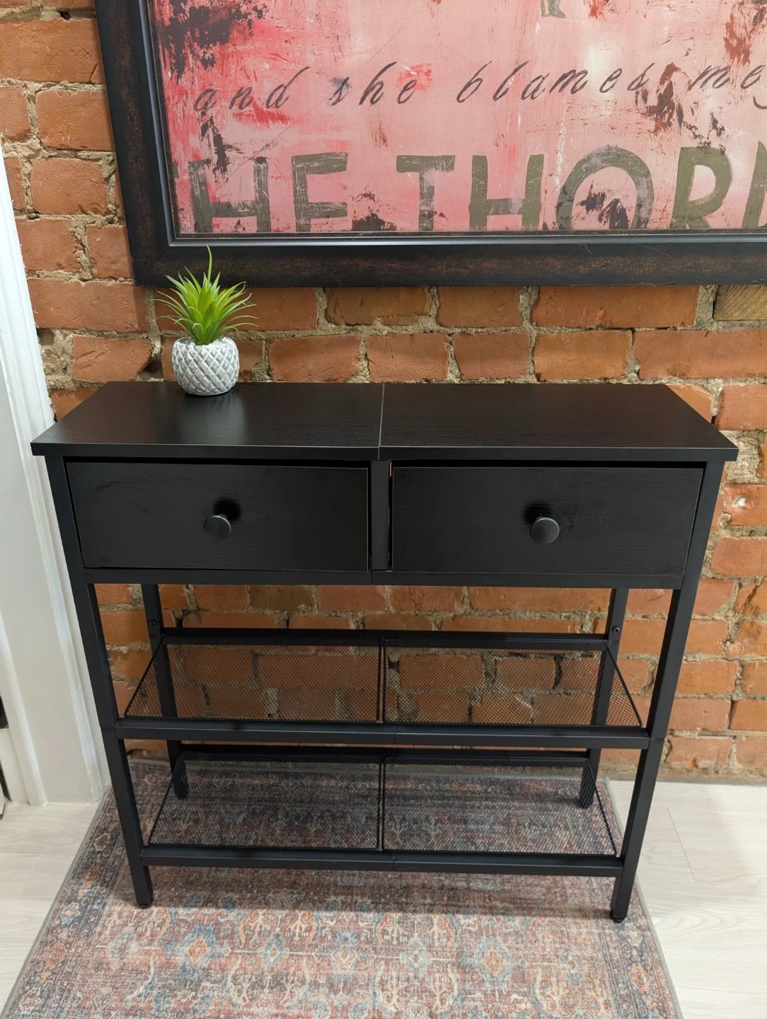 HOOBRO Narrow Console Entry Table Shoerack with 2 Fabric Drawers - photo 4