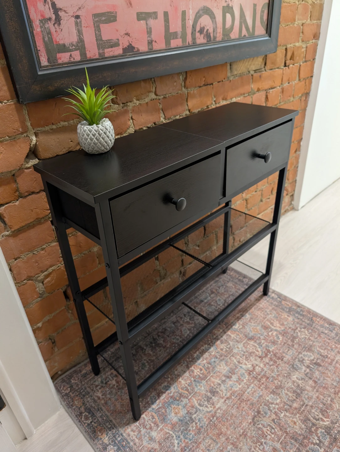 HOOBRO Narrow Console Entry Table Shoerack with 2 Fabric Drawers - photo 5