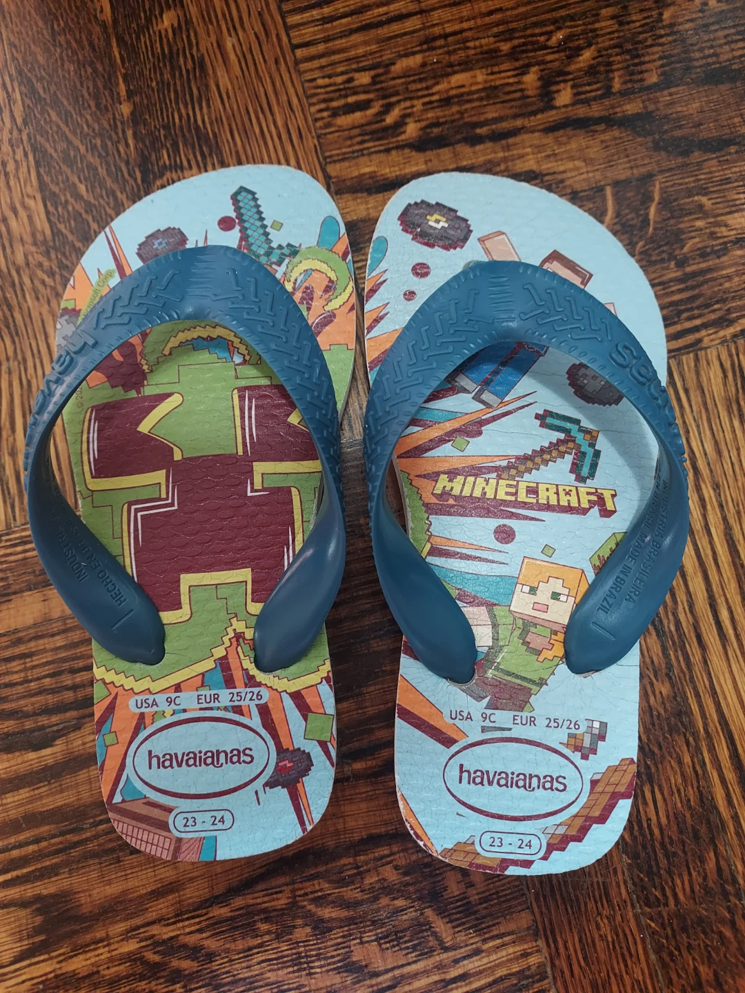 Havaianas Minecraft Flip Flops - Kids Size 9C / EUR 25/26