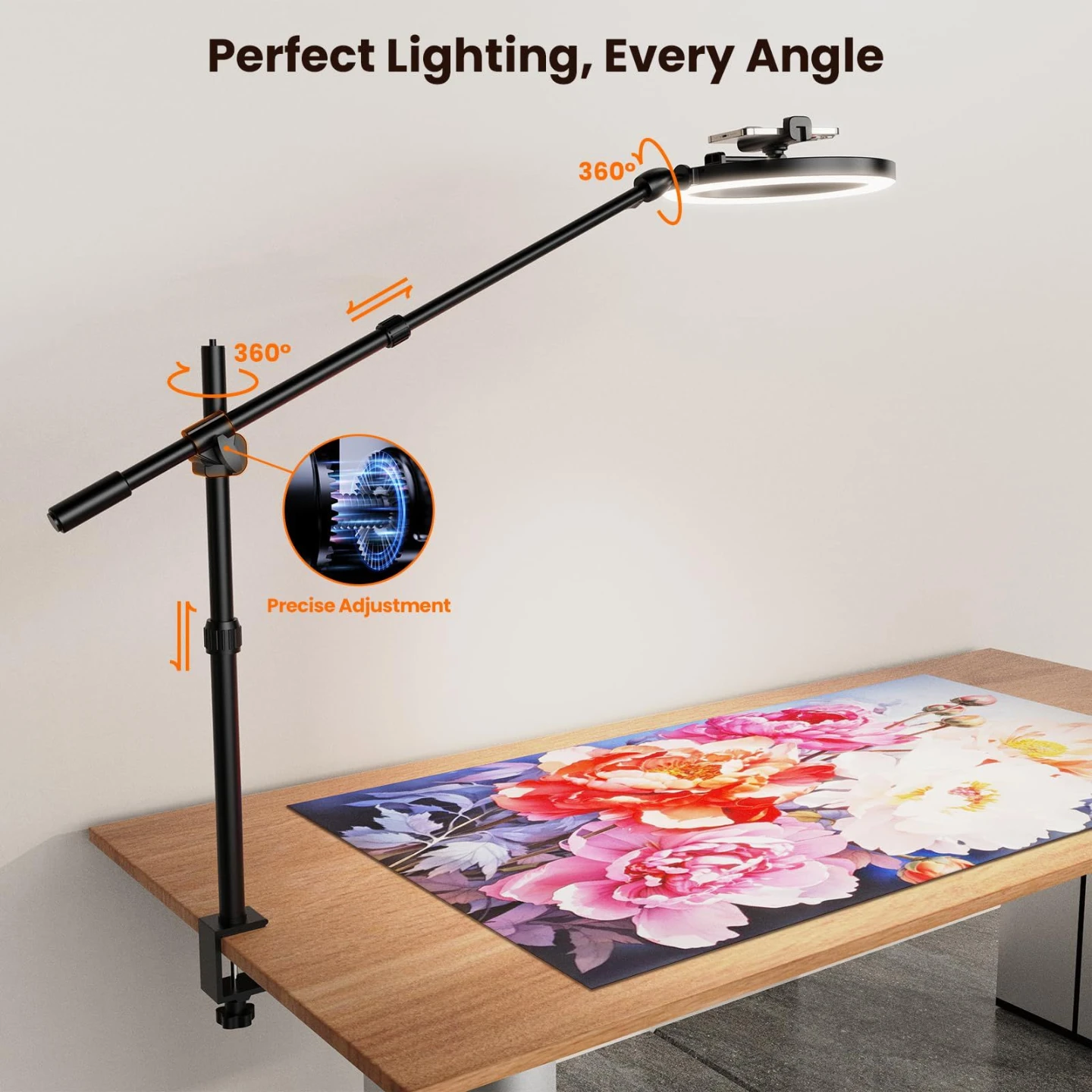 10" Cantilever Bracket Lamp F-666 Ring Light - BRAND NEW