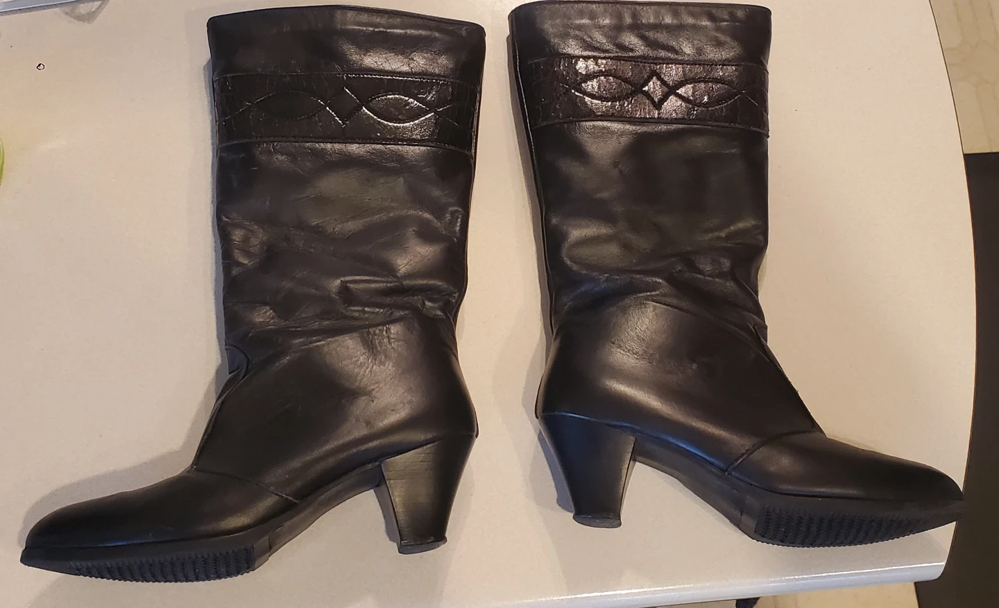 Size 6 Black Canadian-made Leather Knee-High Boots - photo 2