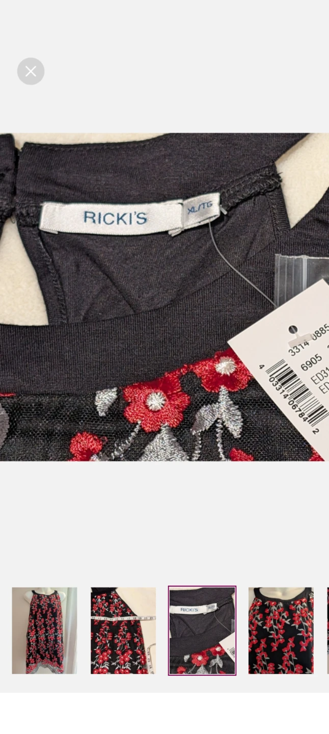 Ricki's Embroidered Sleeveless Blouse. XL NWT - photo 3