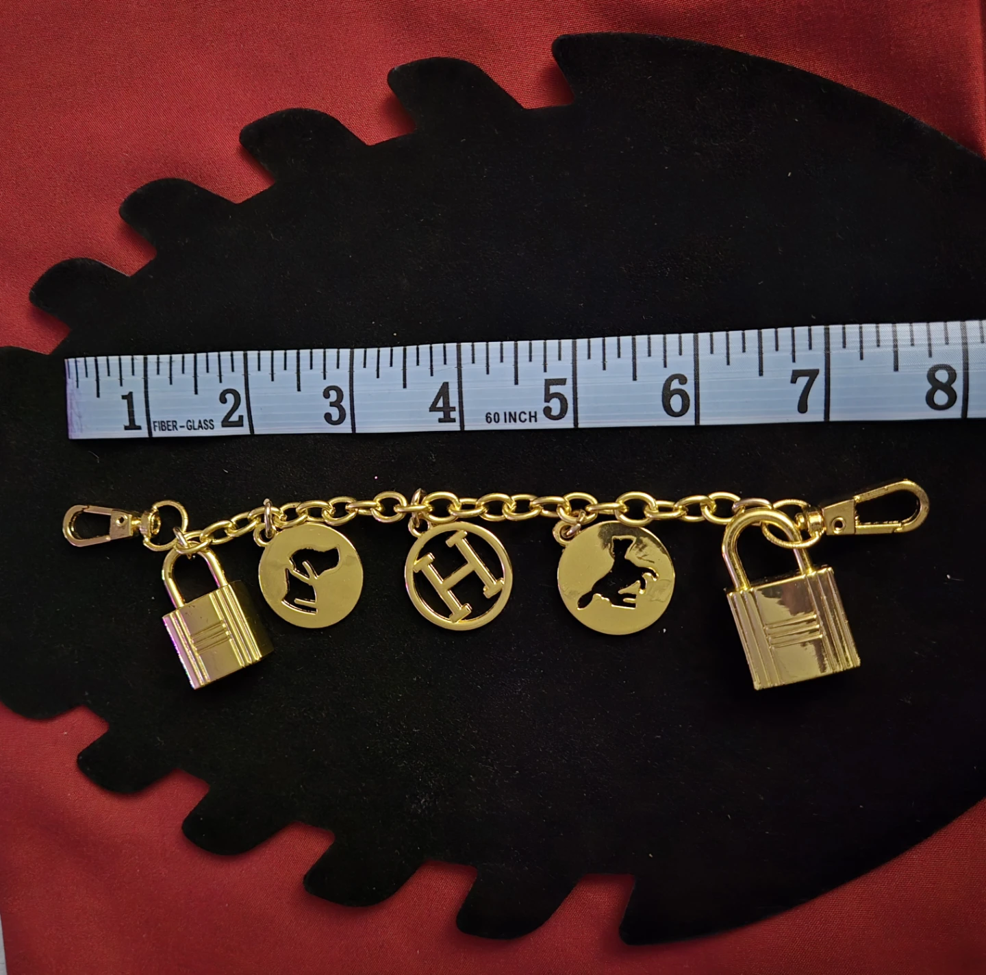Gold Tone Charm Bracelet with Padlocks and Animals - photo 2