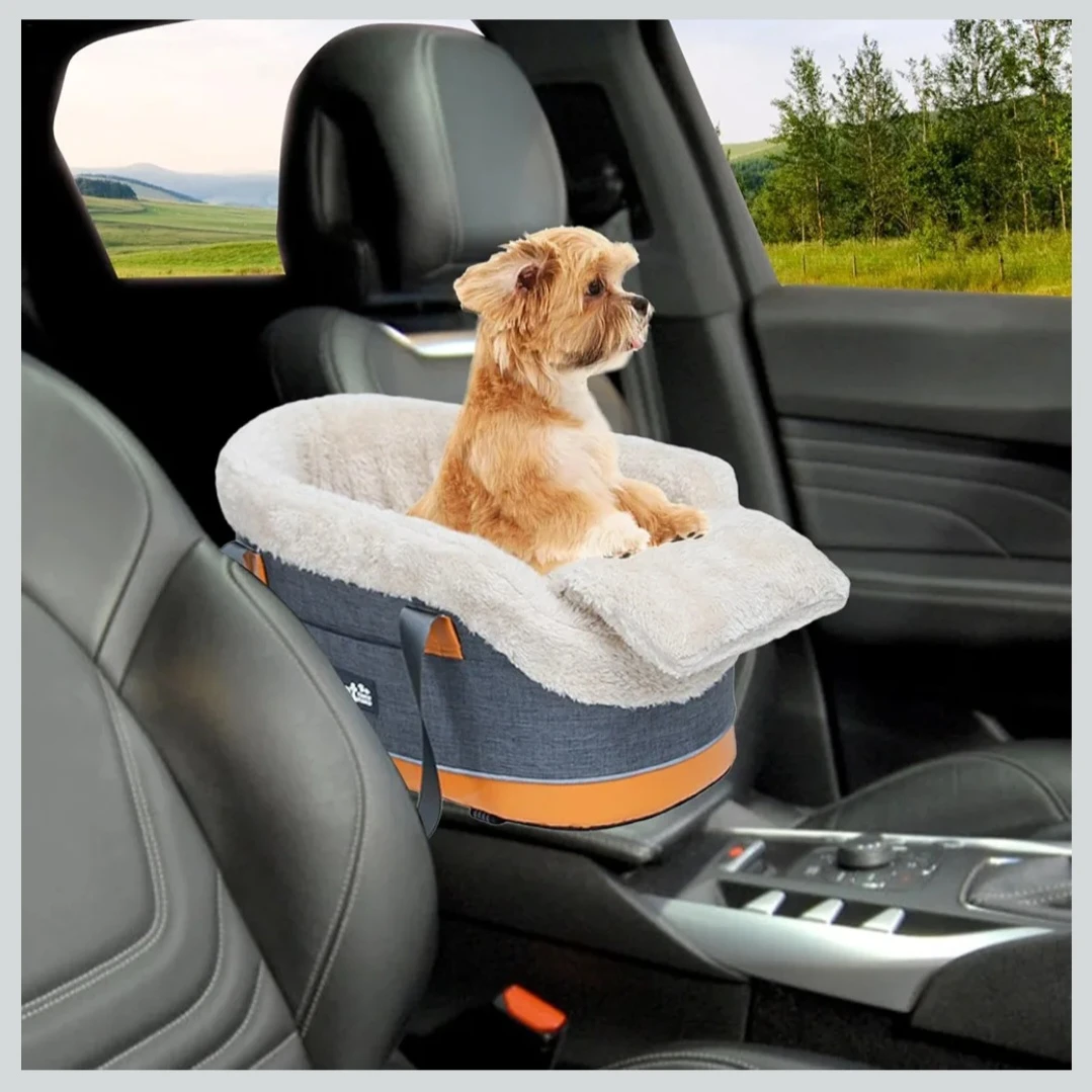 Dog Seat Centre Console Car for Small Dogs and Cats Detac....