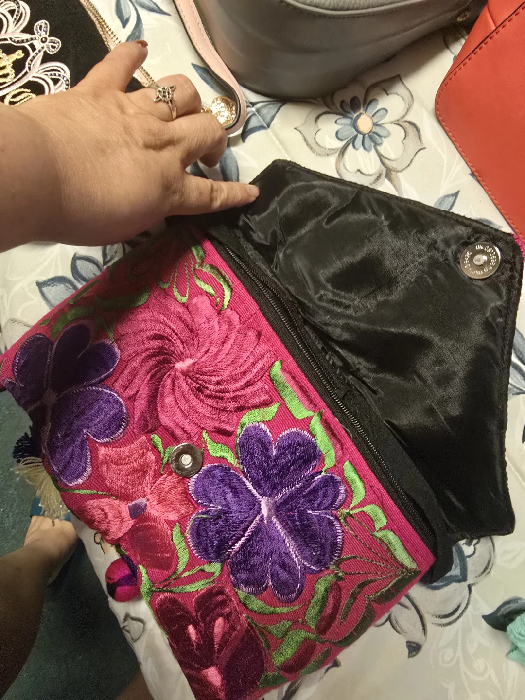 Embroidered Clutch Bag with Tassels - photo 2