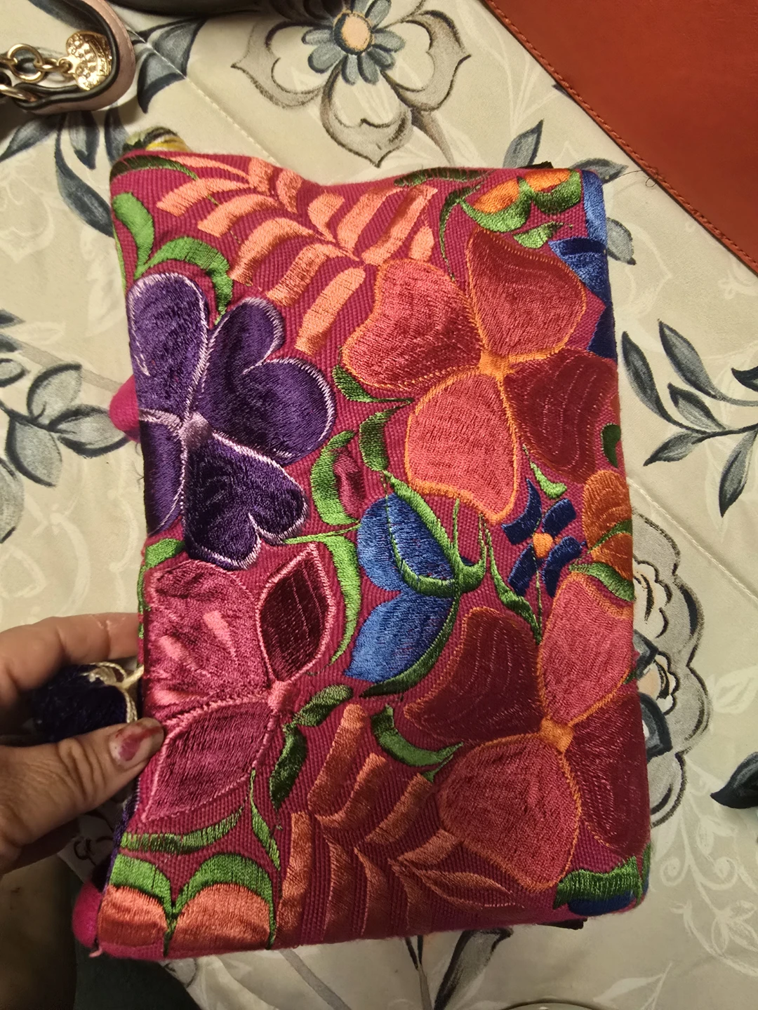 Embroidered Clutch Bag with Tassels - photo 3