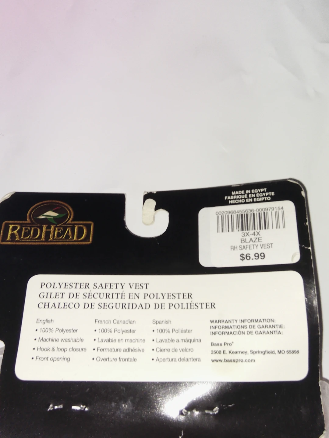 RedHead Polyester Safety Vest 3X-4X Blaze - photo 3