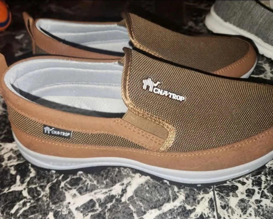 CNATROP Brown Slip-On Loafer Shoes Size 43