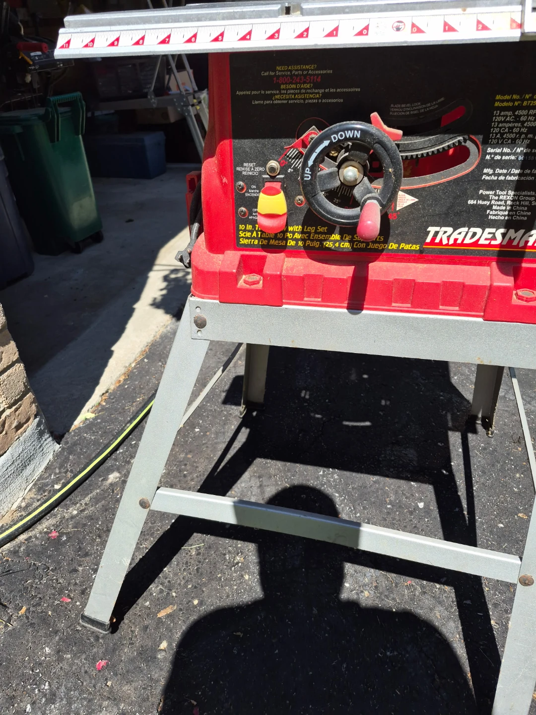Used Tradesman BT2500W Table Saw - photo 3