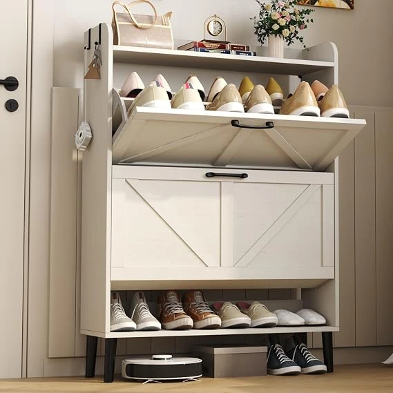 HOMEFORT Shoe Storage Cabinet For Entryway, Slim Shoe Organizer