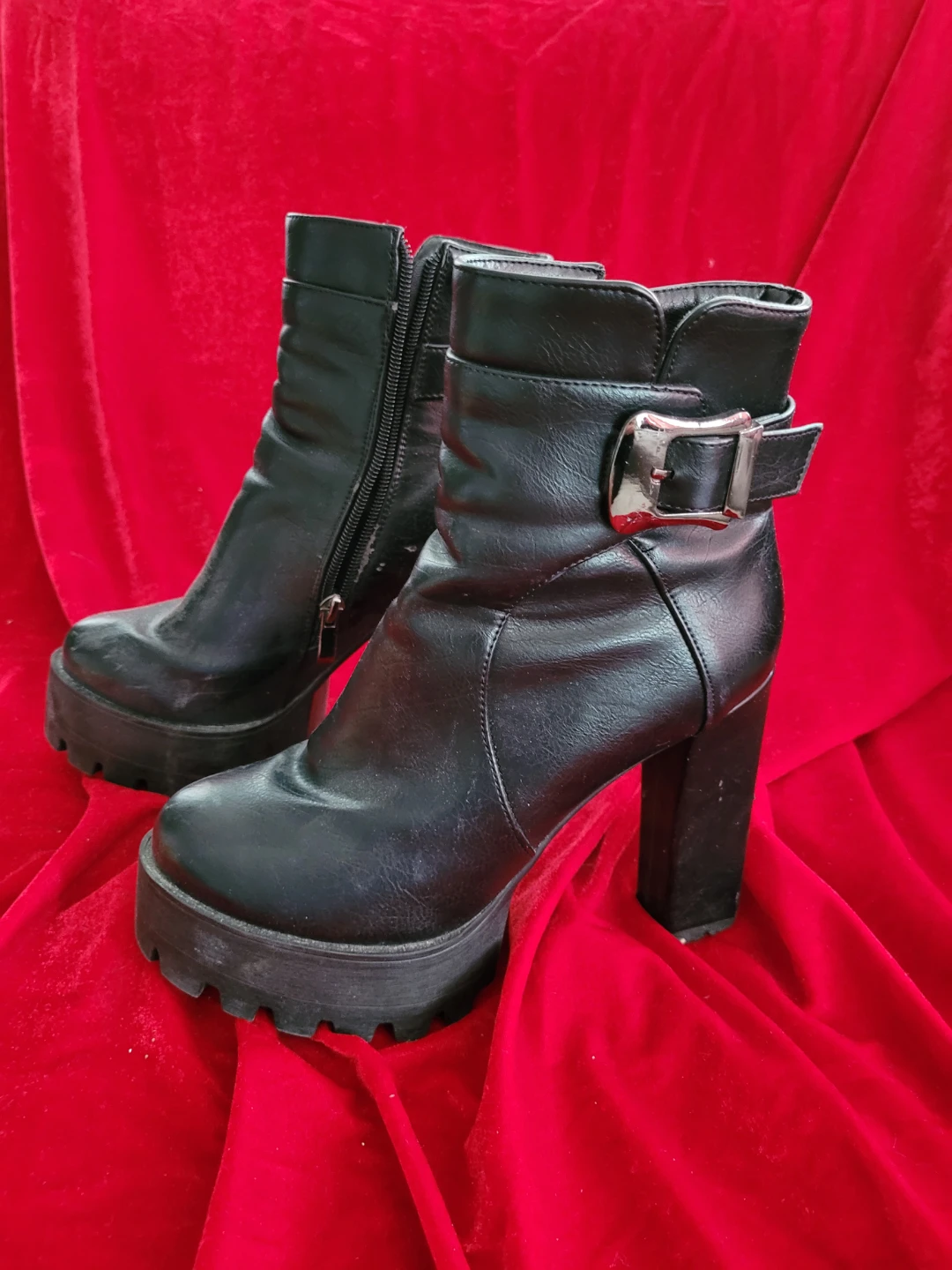 Black Platform Chunky Heel Boots - photo 2
