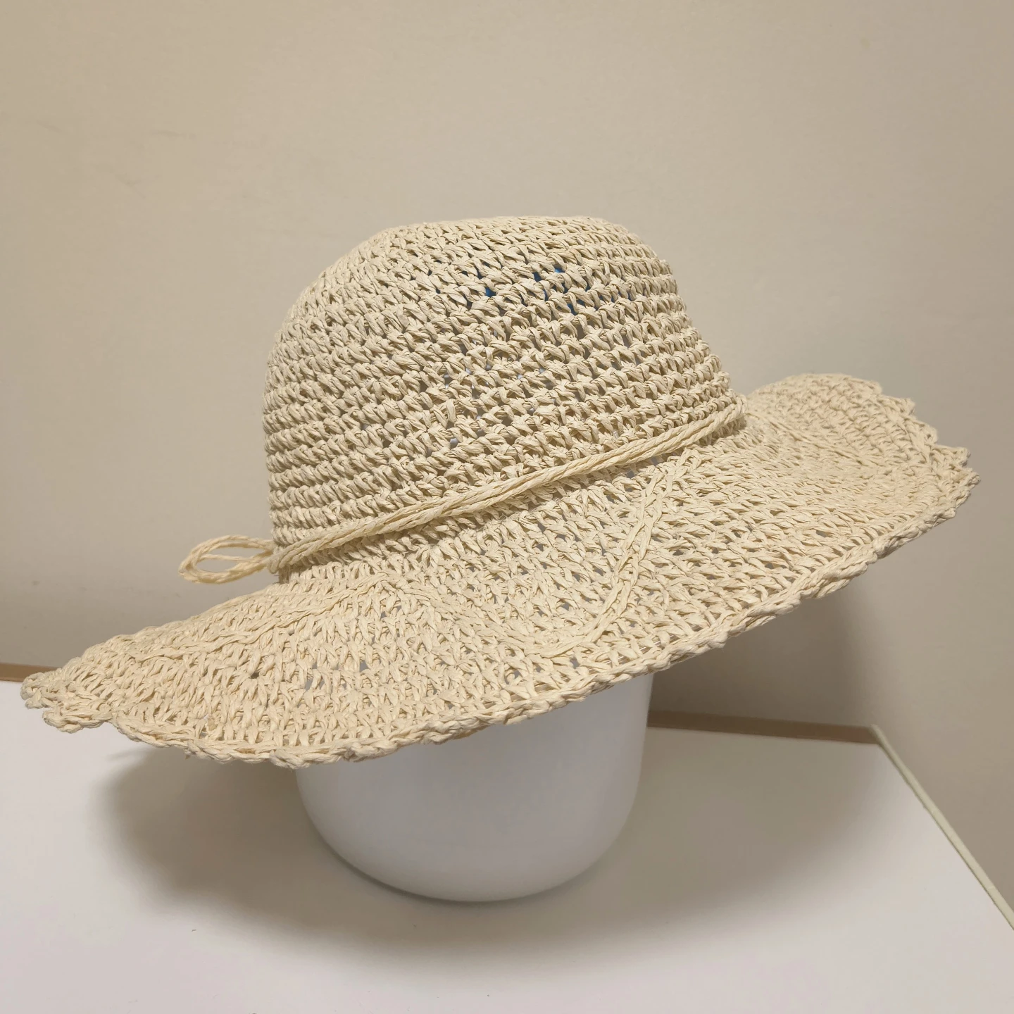 Straw Sun Hat with Bow Detail - photo 2