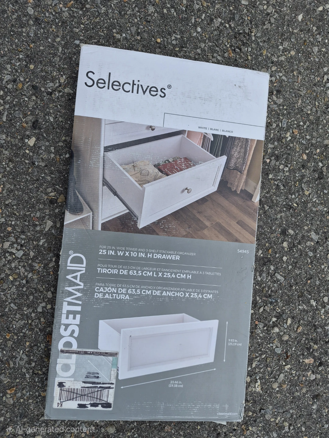 ClosetMaid Selectives 25 Inch White Drawer