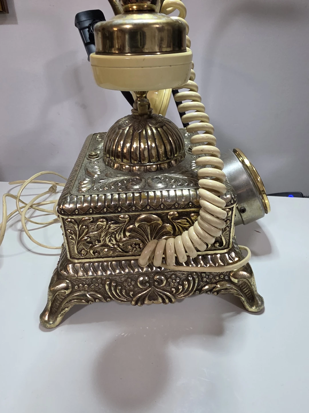 Antique Rotary Dial Telephone with Ornate Box Base - photo 5