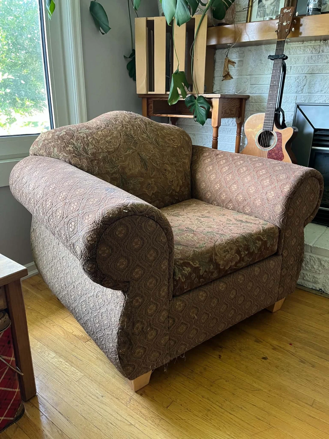 Brown Patterned Armchair
