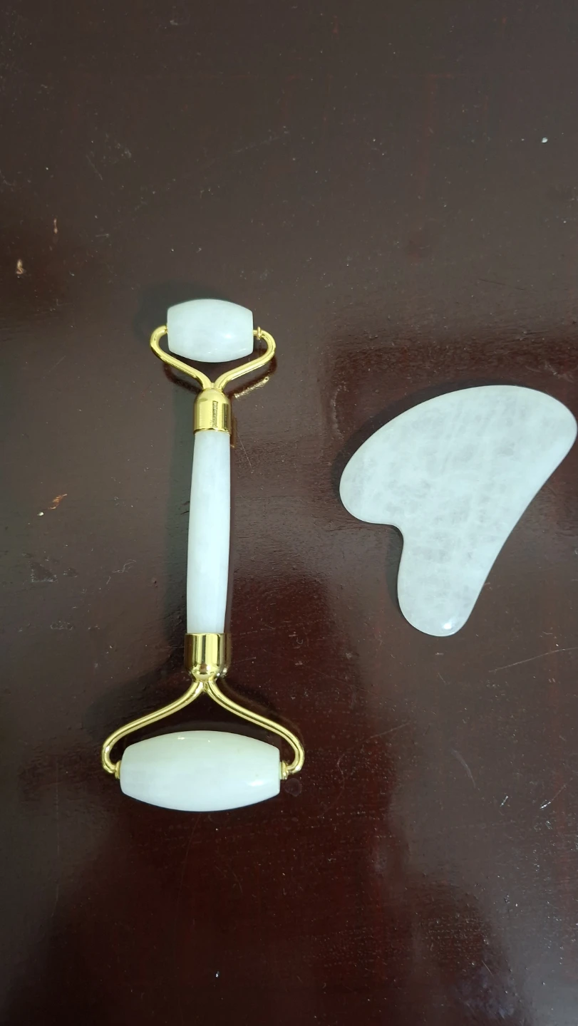 Jade Facial Roller and Gua Sha Set