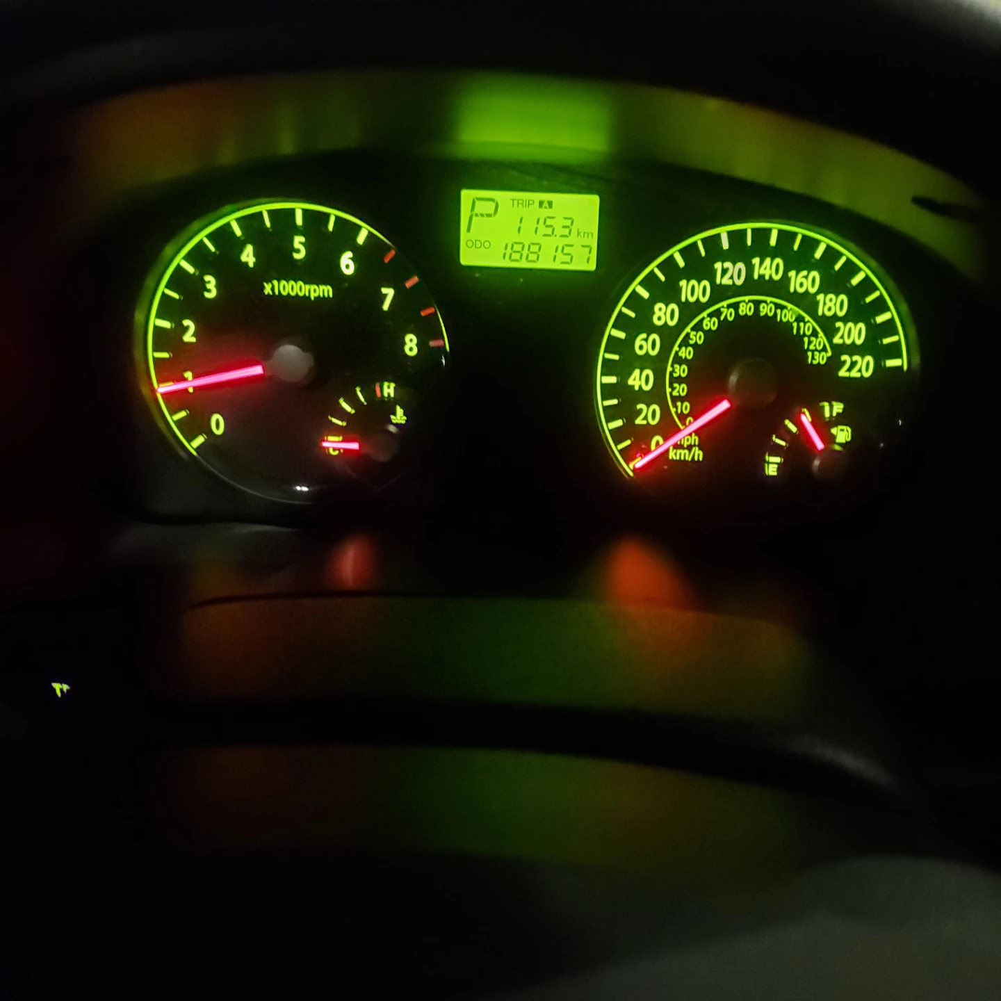 Blue Kia Rio Hatchback