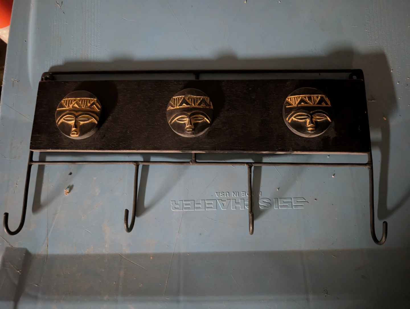 Wall Mounted Coat Rack with Decorative Faces