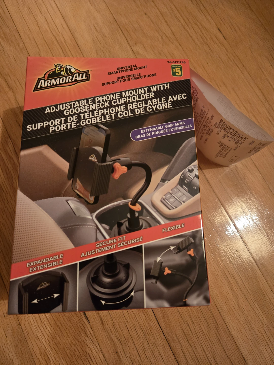 Armor All Adjustable Phone Mount with Gooseneck Cupholder