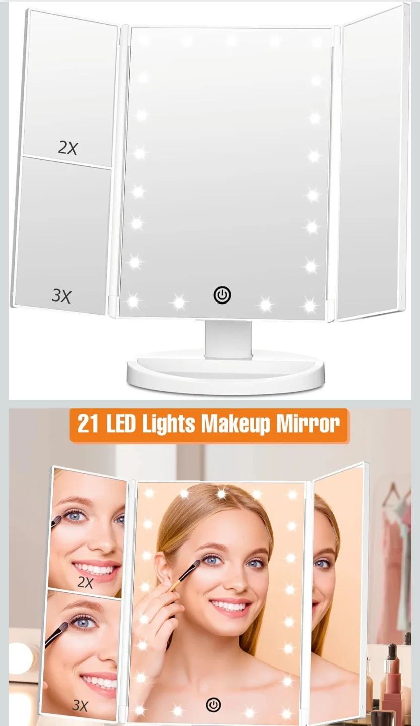 21 LED Lights Makeup Mirror with Magnification