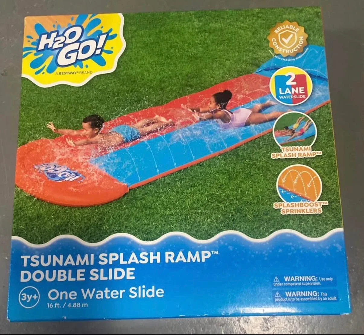 H2O Go Tsunami Splash Ramp Double Water Slide