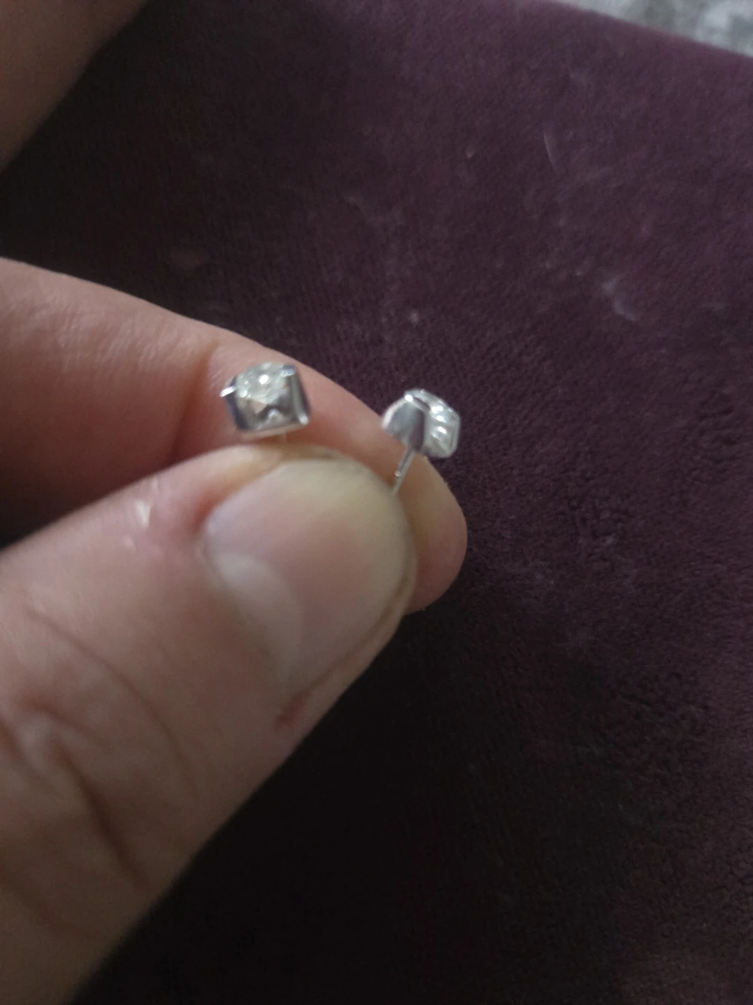 14k white gold diamond Stud Earrings - photo 2
