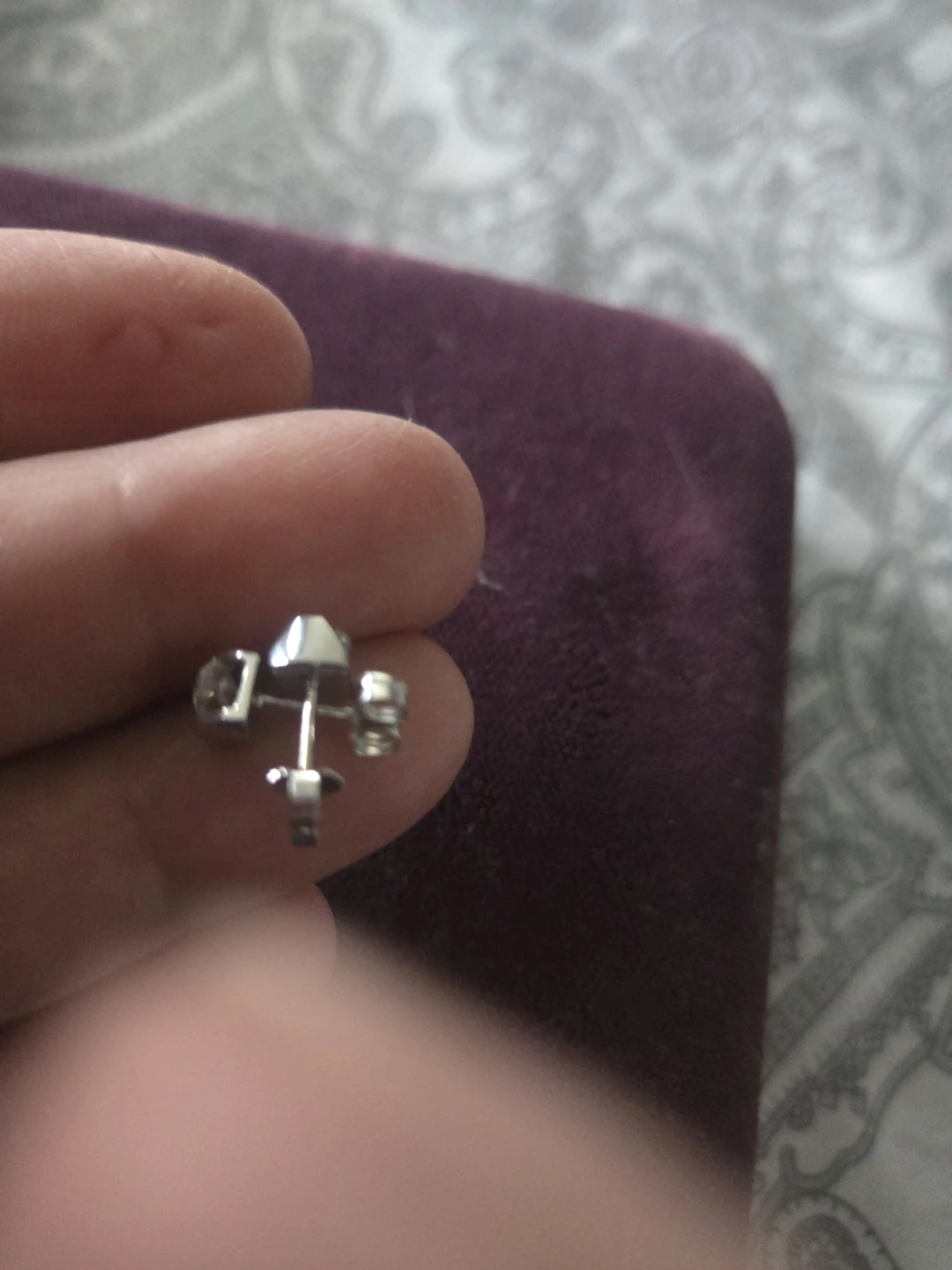 14k white gold diamond Stud Earrings - photo 3