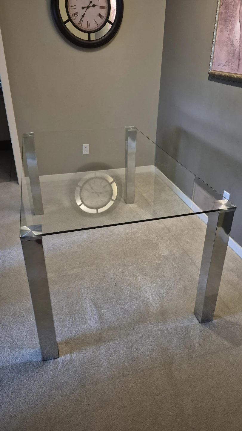 Modern Glass Dining Table with 4 Chairs - photo 3