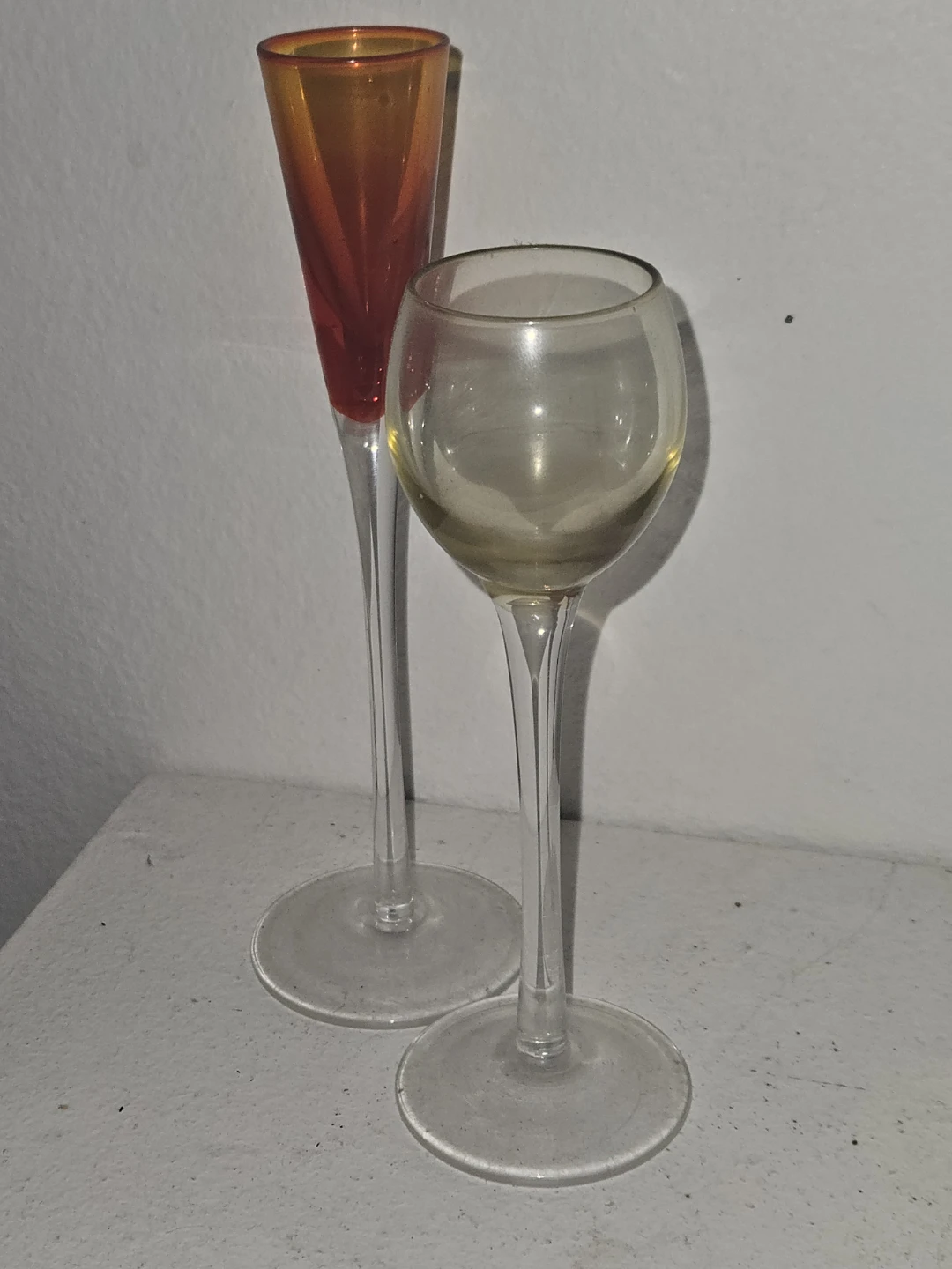 Harlequin Cordial Glasses-Vintage