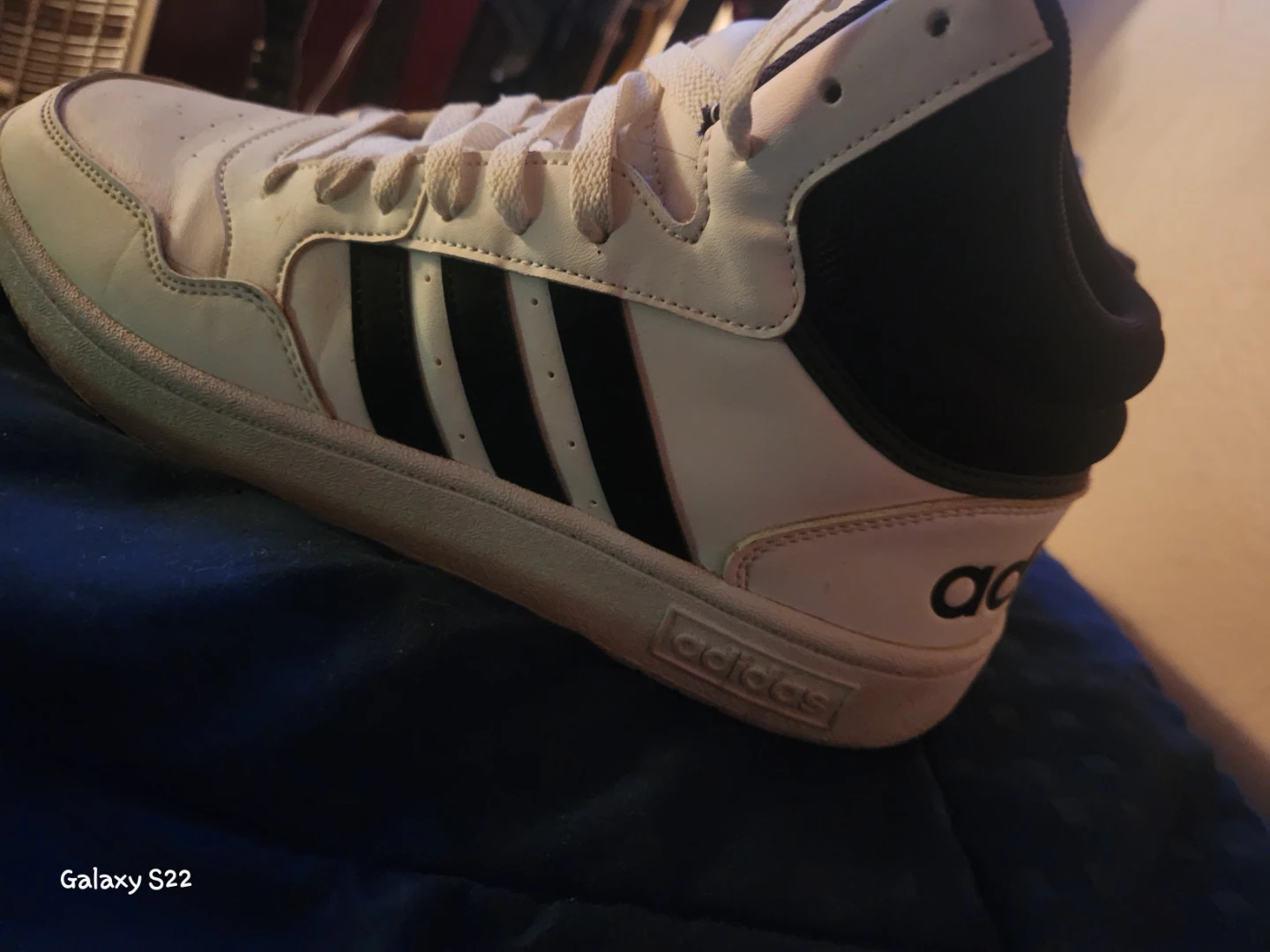 ​Adidas Hoops 3.0 Mid White/Black High-Top Basketball Sneakers