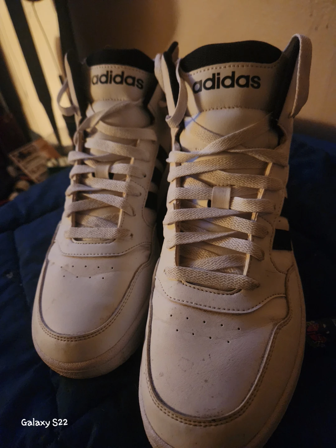​Adidas Hoops 3.0 Mid White/Black High-Top Basketball Sneakers - photo 2