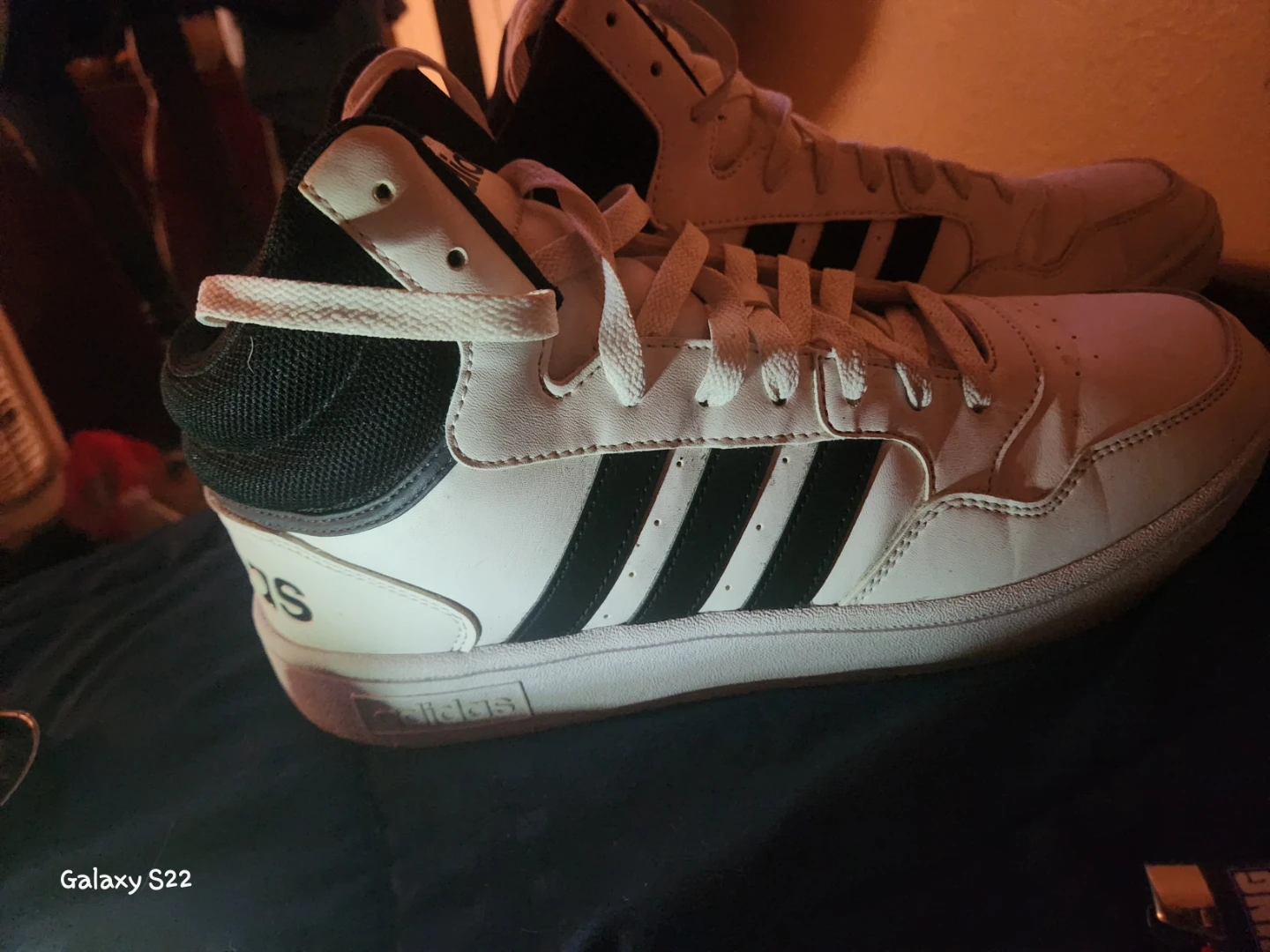 ​Adidas Hoops 3.0 Mid White/Black High-Top Basketball Sneakers - photo 3