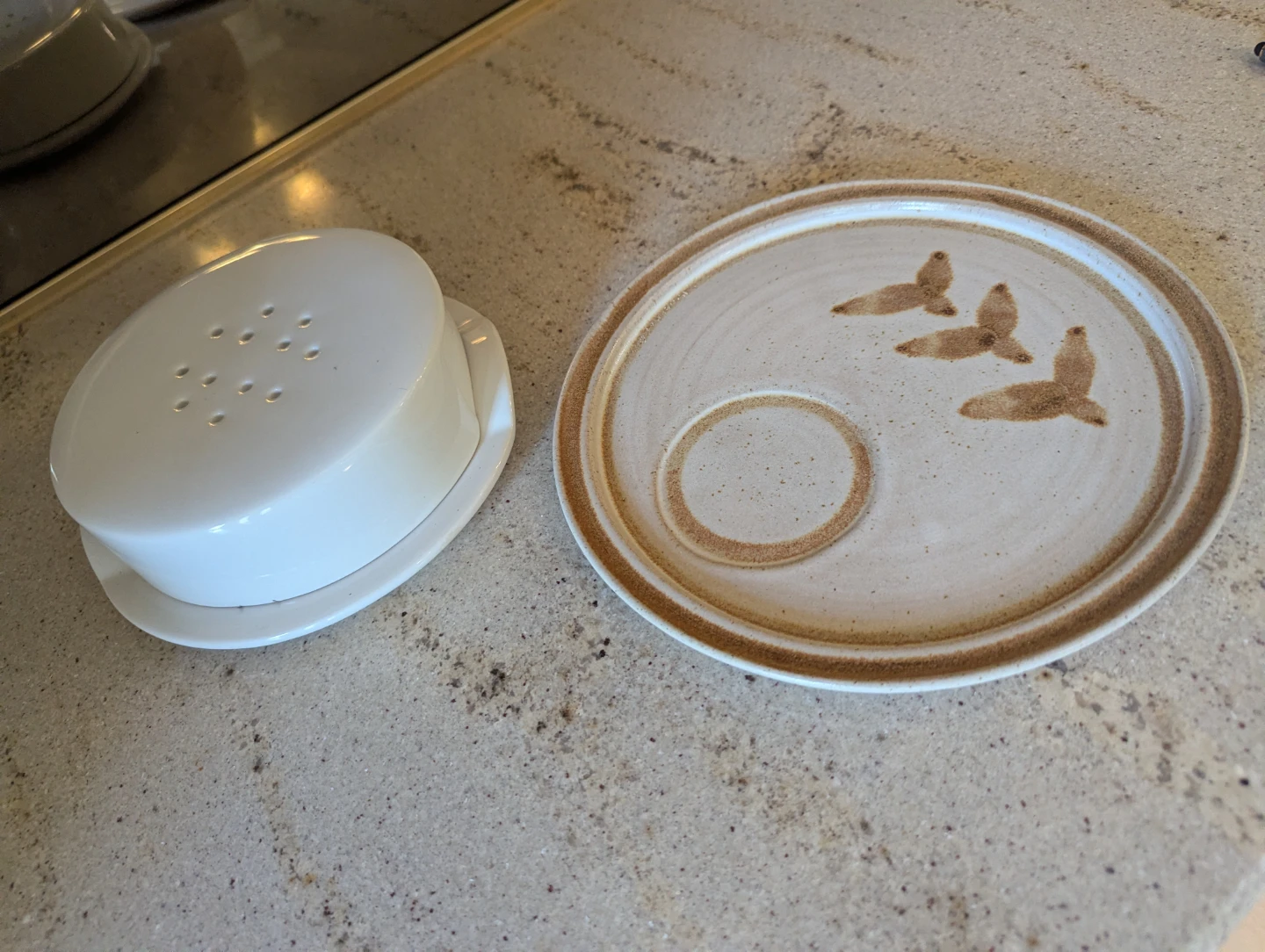 Butter dish with plate