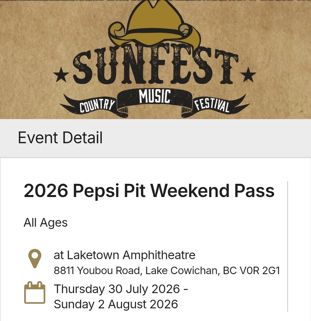 Sunfest Country Music Festival 2026 Pepsi Pit Weekend Pass - photo 2