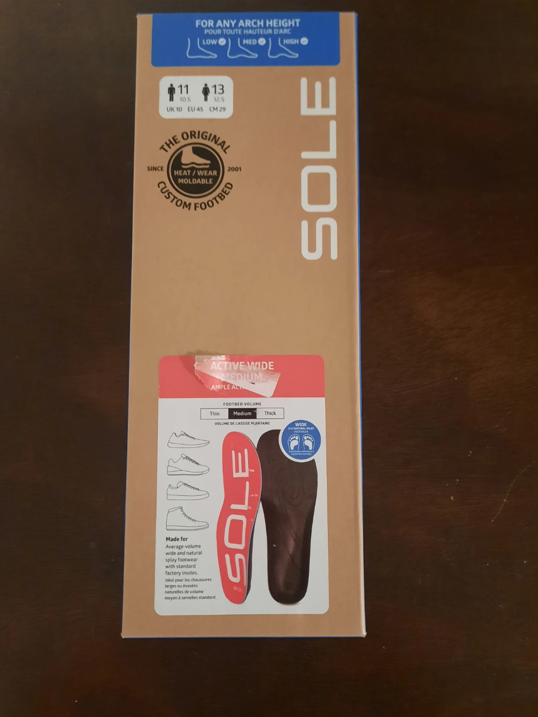 SOLE Active Wide Medium Footbed Insoles