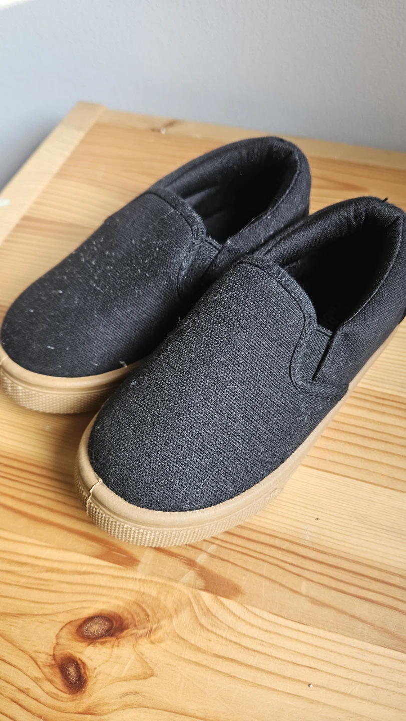 Toddler Justfab Black Slip-On Shoes