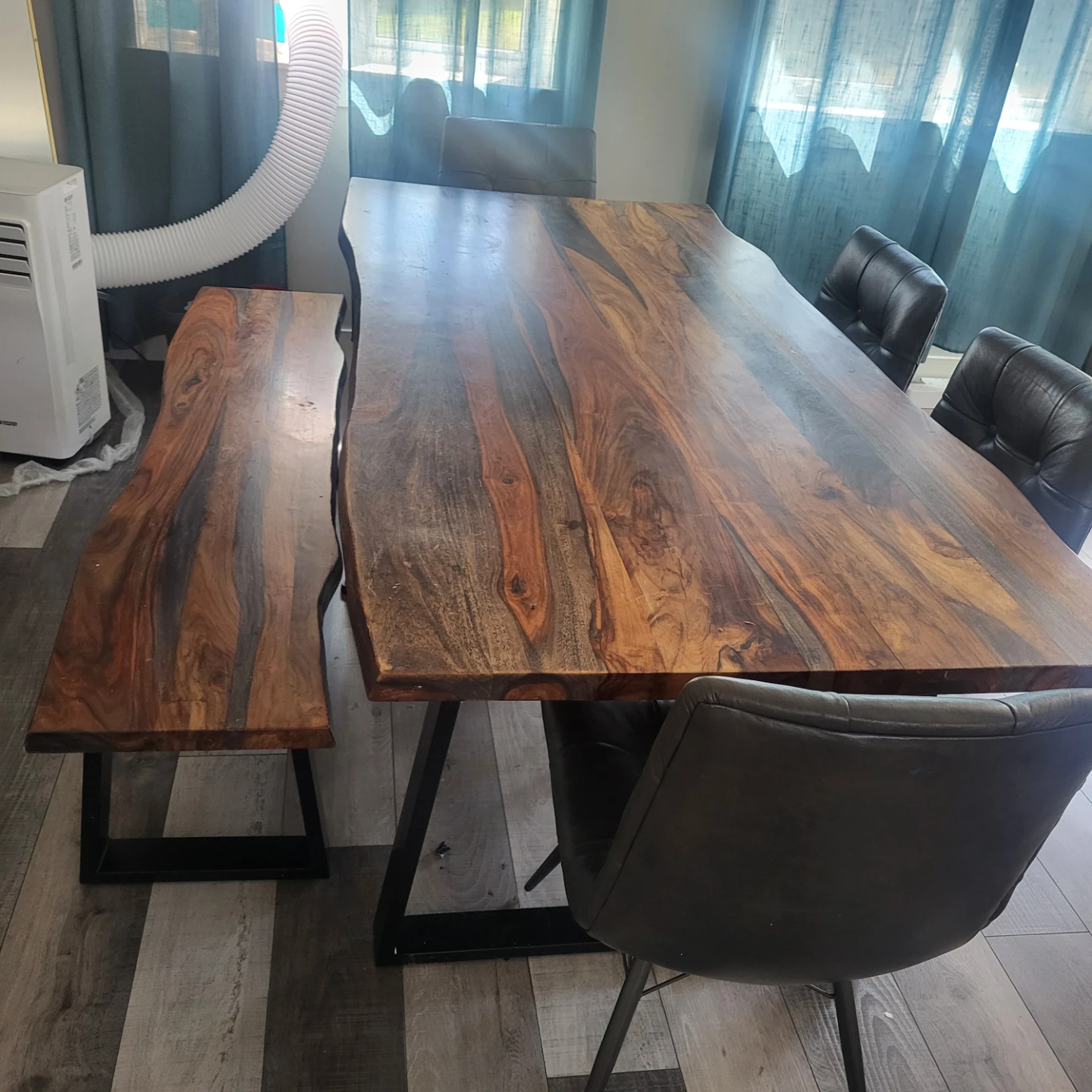 Live Edge Dining Table and Bench Set - photo 2