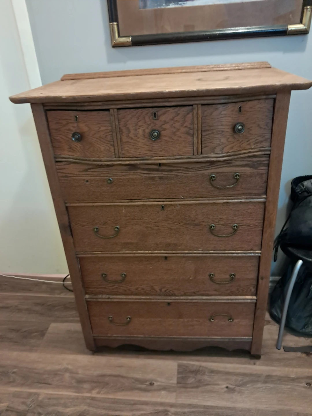 Antique Wooden Dresser with 7 Drawers