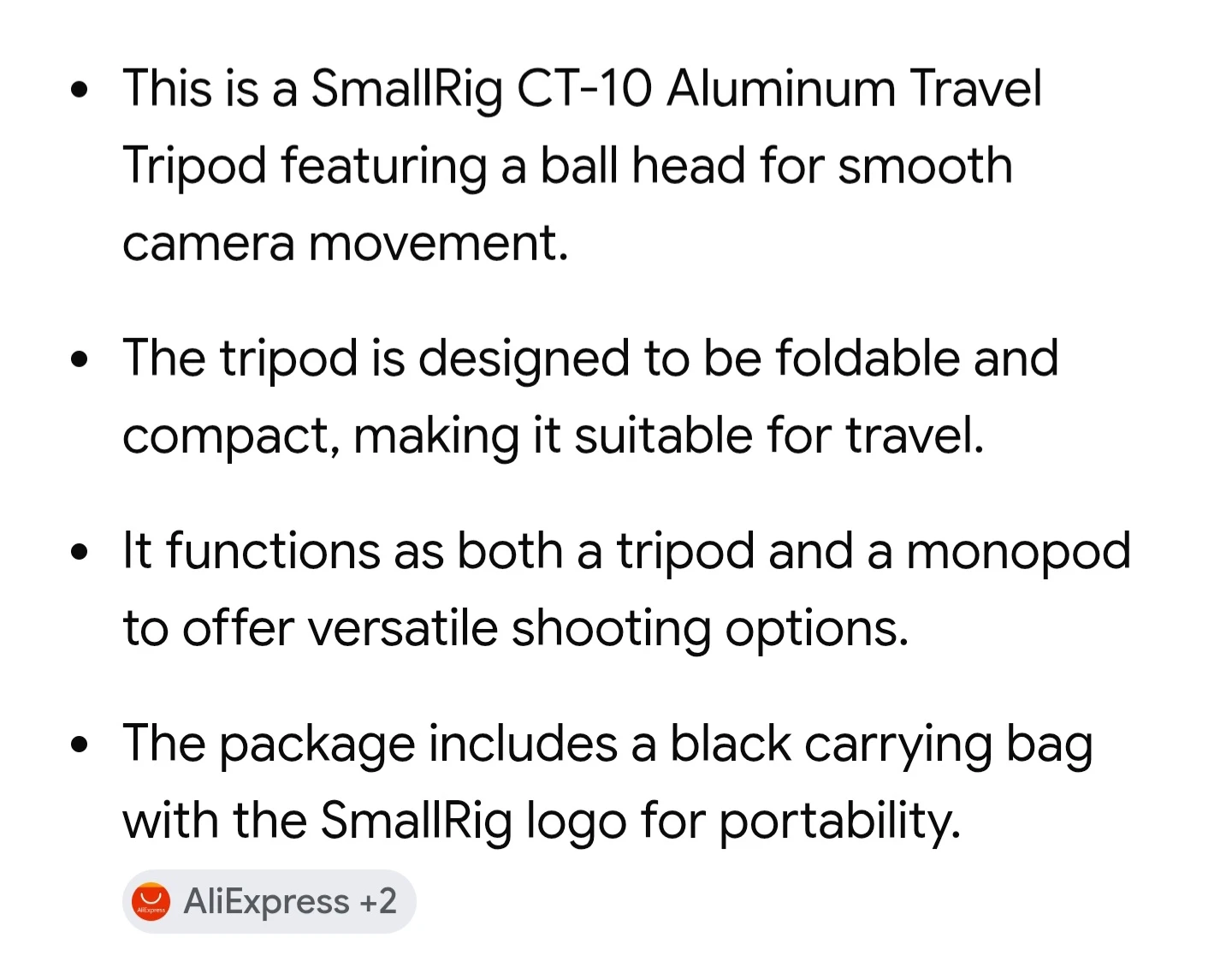 New SmallRig CT-10 Aluminum Camera Tripod - photo 3