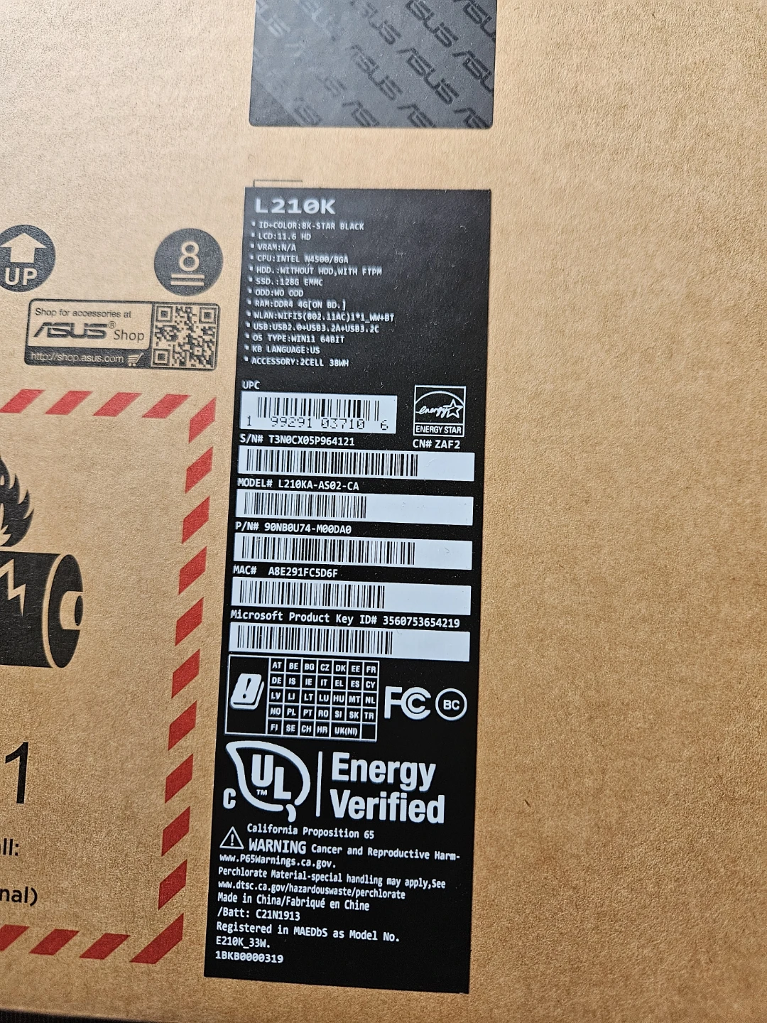 ASUS VivoBook Go 12 (L210) Laptop New in box - photo 4