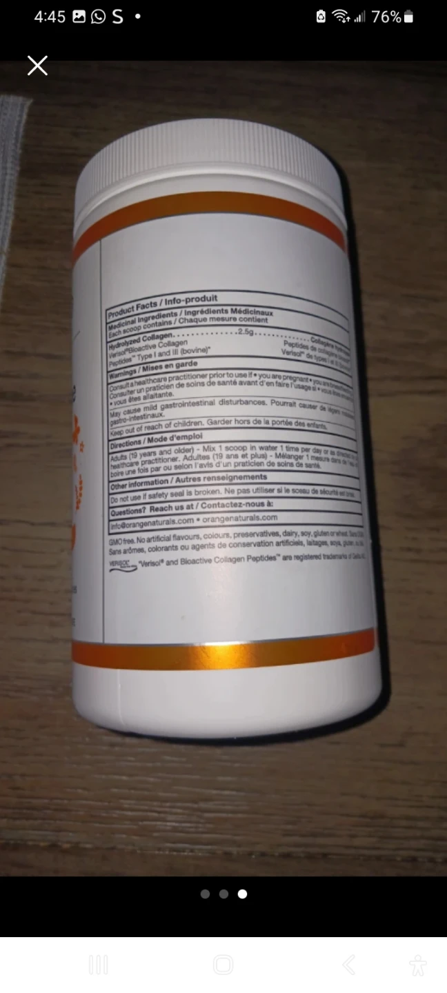 Orange Naturals Collagen Peptides Powder 270g - photo 2