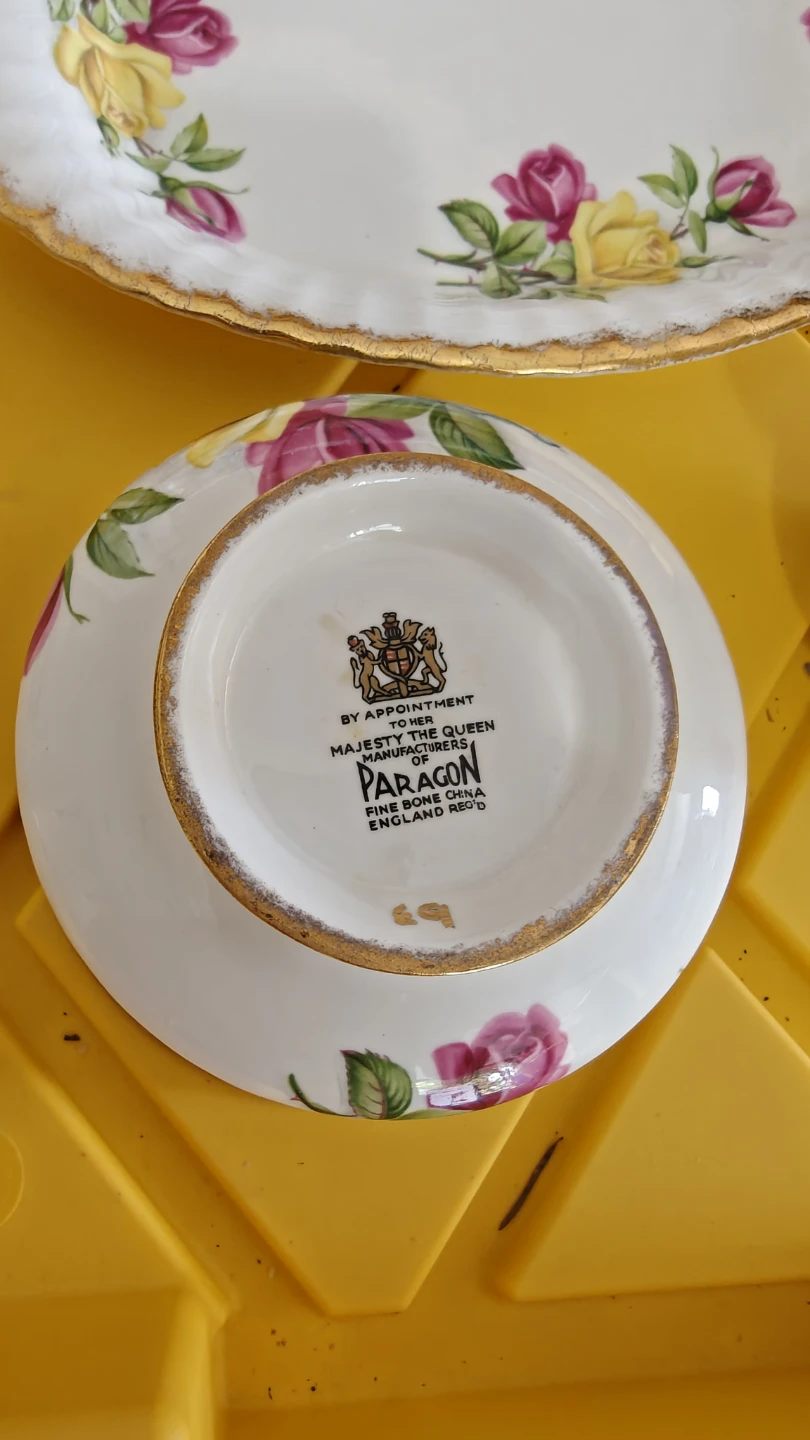 Paragon Fine Bone China Tea Cup, Saucer, and Tray Set - photo 3