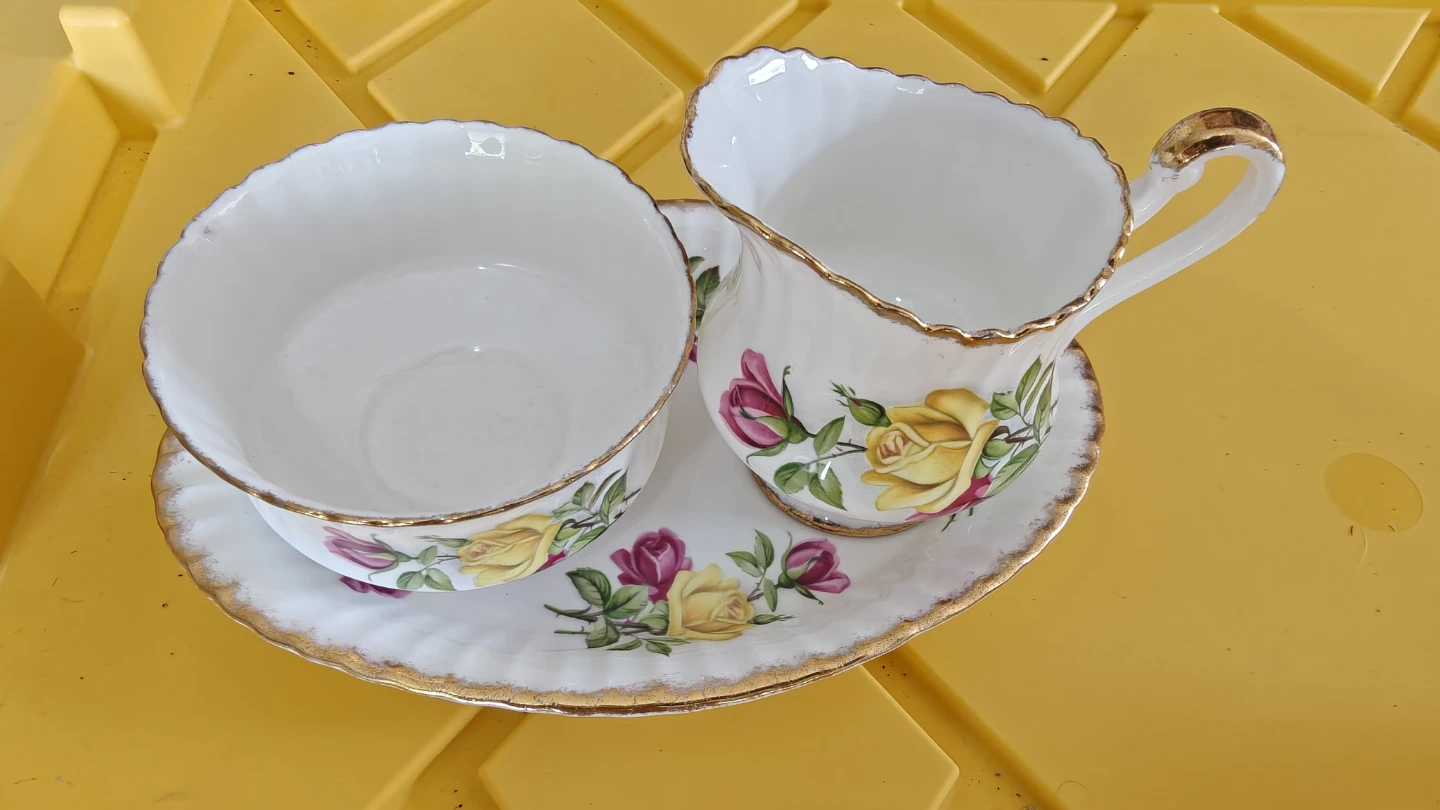Paragon Fine Bone China Tea Cup, Saucer, and Tray Set