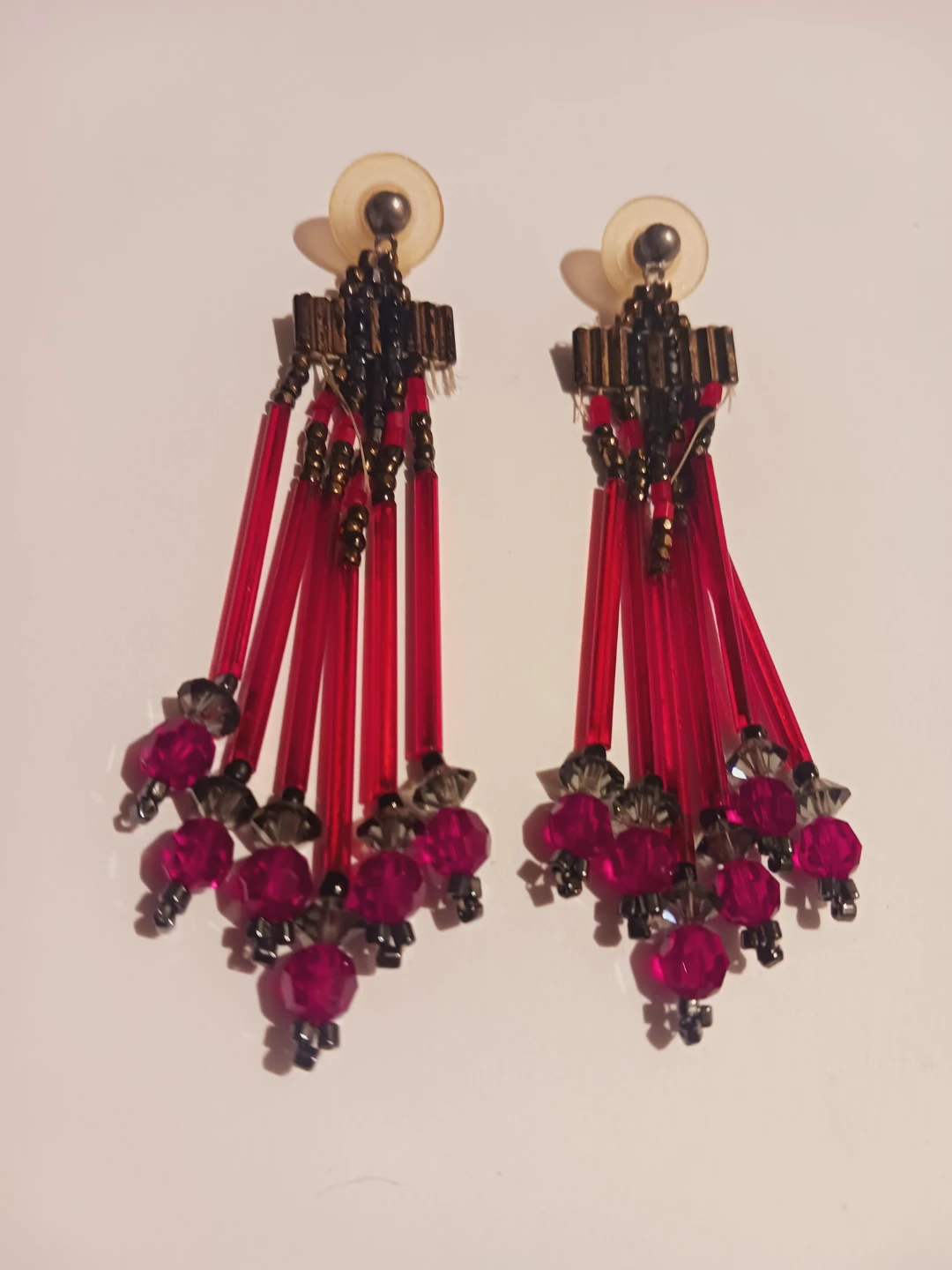 Cute Vintage Red Dangle Earrings