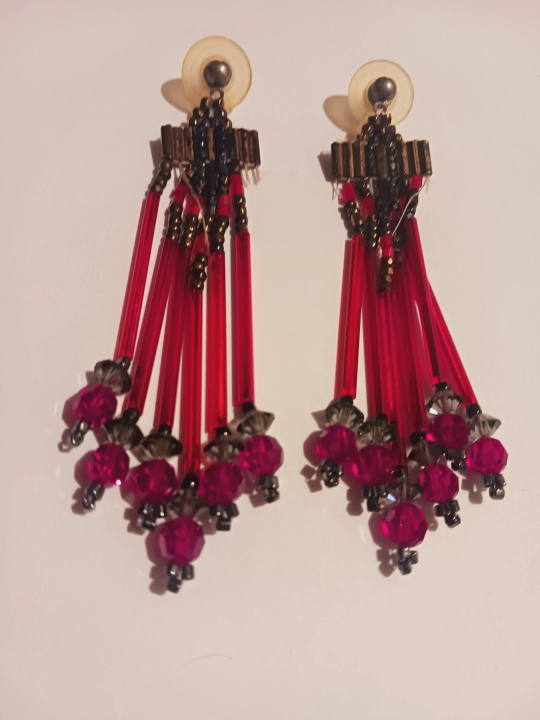 Cute Vintage Red Dangle Earrings - photo 4