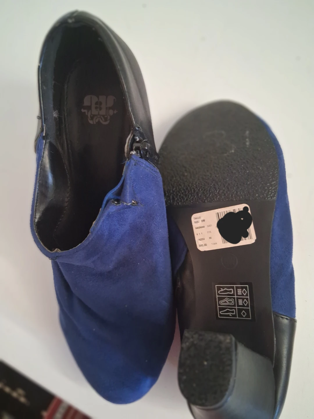 Blue Suede Ankle Boots - photo 3